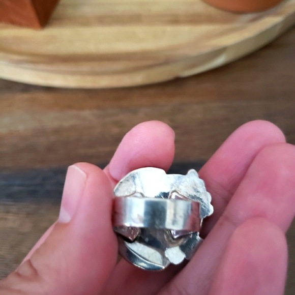 Vintage Sterling Silver Malachite Ring - Picture 6 of 8